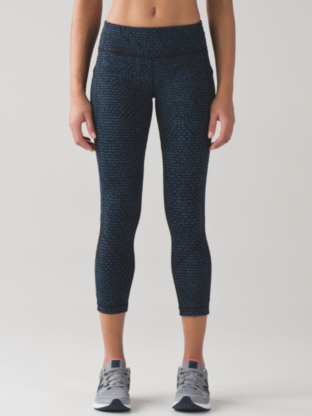 Lululemon Pace Rival Crop | Shatter Weave Teal & Black, Size 6